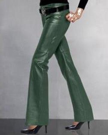 Pantaloni piele naturala, fina, noi, captusiti, lungi de la Virginia's Collections Srl