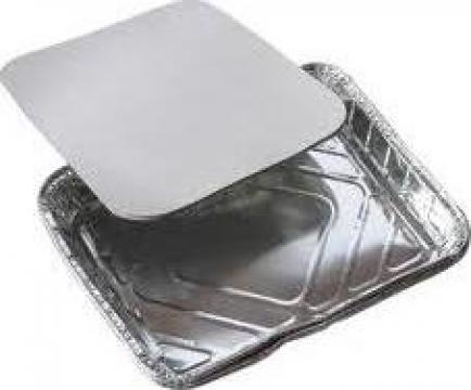 Caserole rectangulare aluminiu/ capac carton laminat de la Aned Plast Distribution Srl
