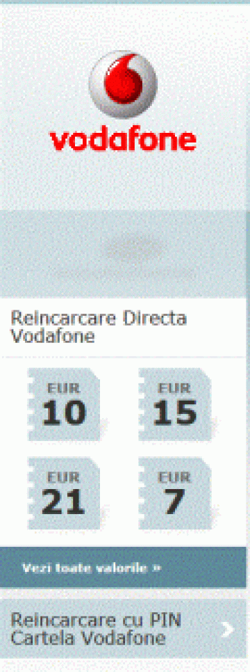 Servicii reincarcare cartele Vodafone, Cosmote, Orange, Zapp