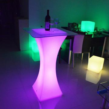 Masa cocktail patrata iluminata LED rgbw, cu joc lumini de la M.F.L. Contract Services Srl