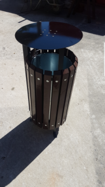 Cos de gunoi cu scrumiera de la Moblux Stradal SRL