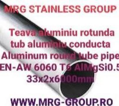 Teava aluminiu rotunda 33x2mm, conducta aluminiu