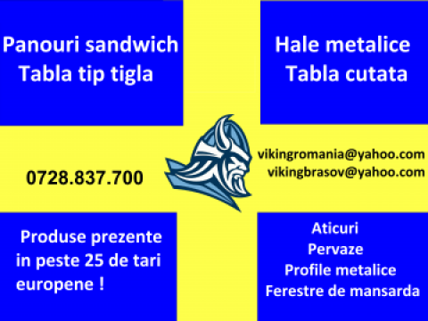 Panouri sandwich, tabla tigla, hale metalice de la S.c. Viking Steel S.r.l.