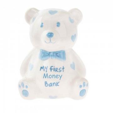 Pusculita ursulet bleu My First Teddy Bank de la Krbaby.ro - Cadouri Bebelusi