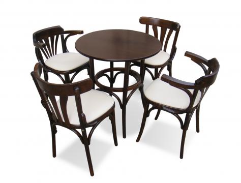 Set Masa Bistro cu 4 scaune lemn curbat