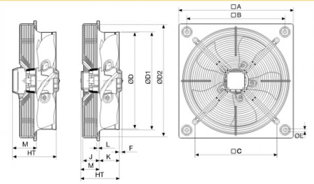 Ventilator axial HXBR/4-250