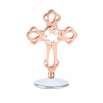 Cruciulita aur roz cu Swarovski Elements Cross de la Luxury Concepts Srl