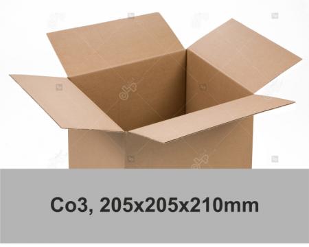 Cutie carton ondulat, natur, CO3, 205x205x210 mm