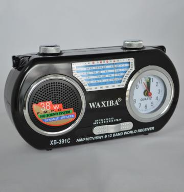 Radio portabil Waxiba XB391C cu ceas quartz
