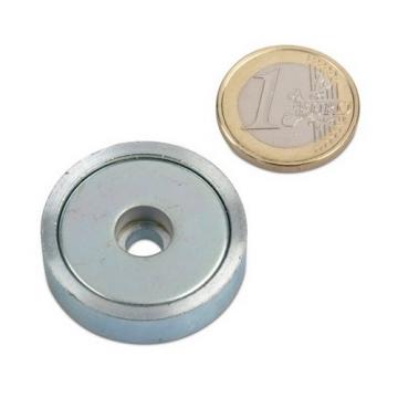 Magnet neodim oala 36 mm, cu gaura cilindrica