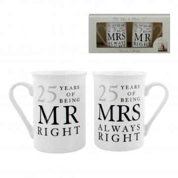 Cadou nunta de argint - set cani Mr & Mrs Right