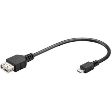 Cablu adaptor OTG USB2.0 mama la microUSB B tata