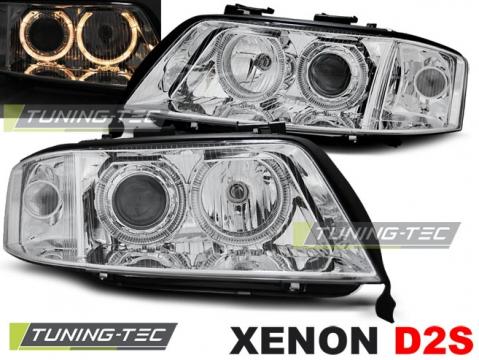 Faruri Audi A6 06.01-05.04 Angel Eyes crom xenon de la Kit Xenon Tuning Srl