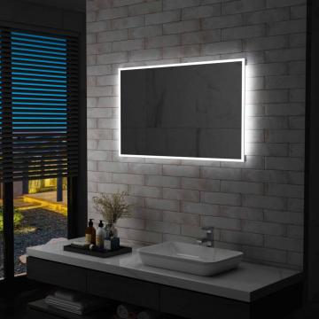 Oglinda cu LED pentru perete de baie, 100 x 60 cm de la Vidaxl
