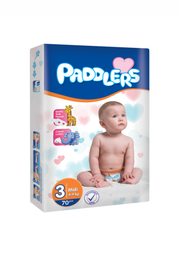 Scutece copii Paddlers, marime 3, Midi, 140 buc/set, 4-9kg de la Europe One Dream Trend Srl