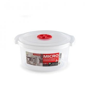 Recipient cuptor microunde rotund - 2 litri transparent