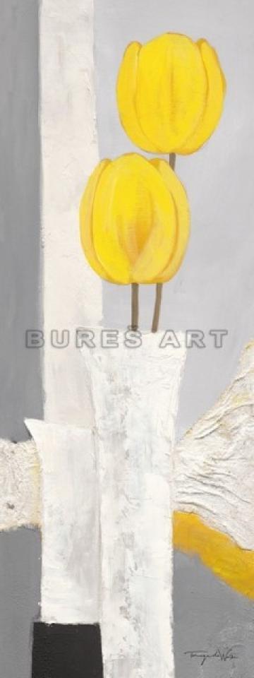 Tablou decorativ cu lalele galbene, inramat de la Arbex Art Decor