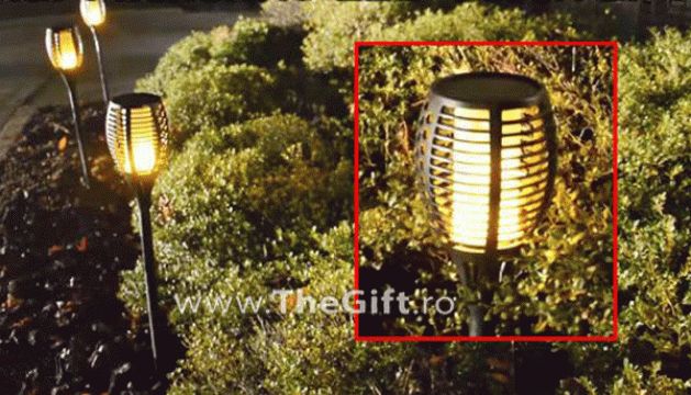 Lampa solara, ecologica, torta cu efect de flacara de la Thegift.ro - Cadouri Online