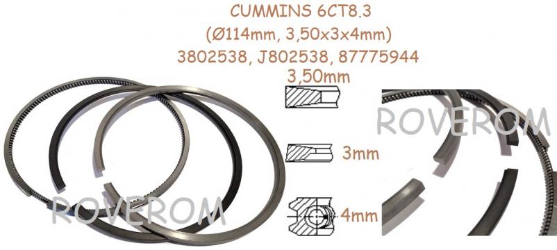 Segmenti piston Cummins 6CT8.3, Case IH, 114mm, 3.50x3x4mm de la Roverom Srl