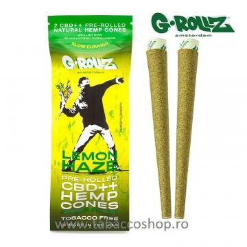 Blunturi pre-rulate G-Rollz CBD++ Hemp Lemon Haze (2 buc)