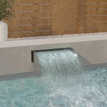 Cascada piscina cu LED-uri, 60x34x14 cm, otel inoxidabil 304 de la Vidaxl