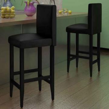Set 2 scaune bar piele artificiala, negru