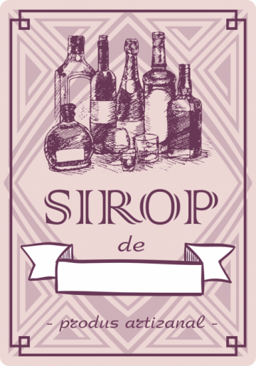 Etichete sticle personalizate, Sirop produs artizanal de la Label Print Srl