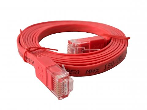 Cablu UTP neecranat plat Goobay, CAT6 RJ45, Cu, 1.5 m, rosu