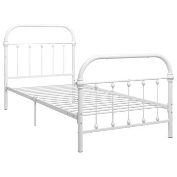 Cadru de pat, alb, 100 x 200 cm, metal de la VidaXL