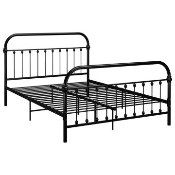 Cadru de pat, negru, 140 x 200 cm, metal de la VidaXL
