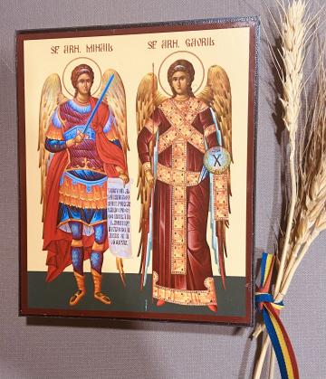 Icoana mica Sfintii Arhangheli Mihail si Gavriil 14cm