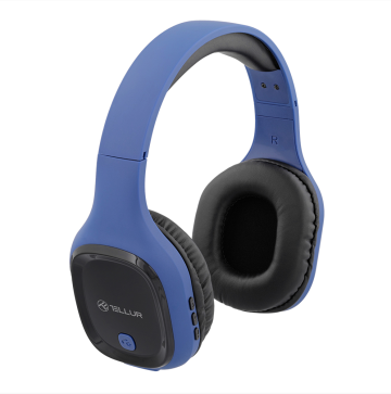 Casti Over-ear bluetooth Tellur Pulse, microfon, albastru de la Etoc Online