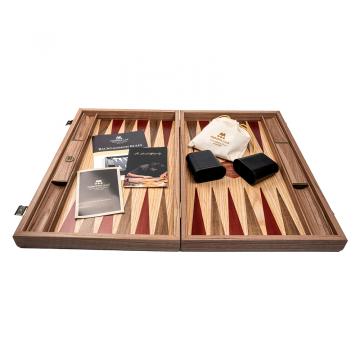 Set joc table / backgammon Walnut si Stejar insertii rosii