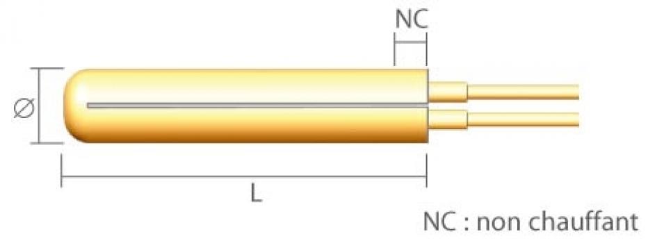 Rezistenta electrica - cartus,L 127 (5") mm, P 500 W de la Tehnocom Liv Rezistente Electrice, Etansari Mecanice
