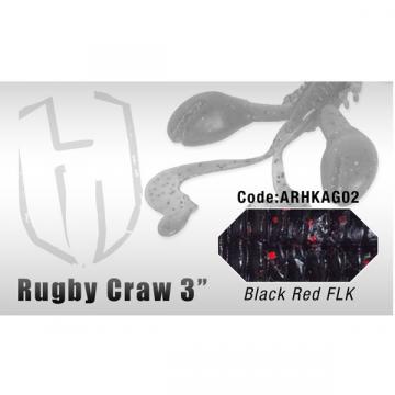 Grub Rugby Craw 3" 7.6cm Black Red FLK 8buc/plic Herakles de la Pescar Expert
