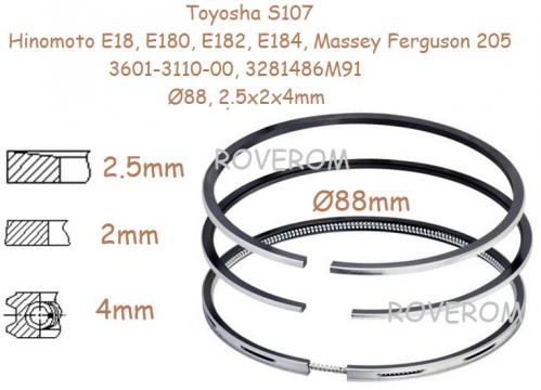 Segmenti piston Toyosha S107, Hinomoto E18, E180, E182, E184 de la Roverom Srl