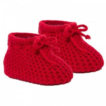 Botosei bebe tricotati Soft Touch rosii de la Krbaby.ro - Cadouri Bebelusi