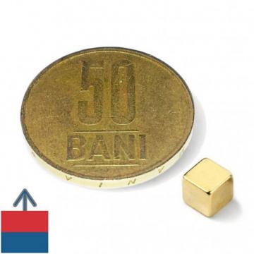 Magnet neodim cub 5 mm aurit
