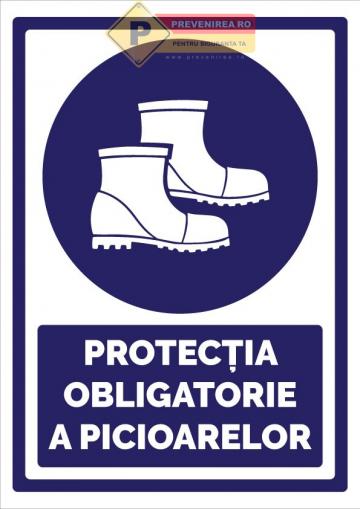 Indicatoare pentru protectie obligatorie a picioarelor