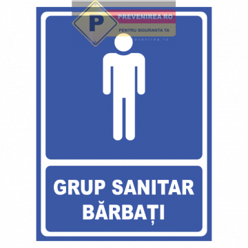 Semn pentru grup sanitar barbati de la Prevenirea Pentru Siguranta Ta G.i. Srl