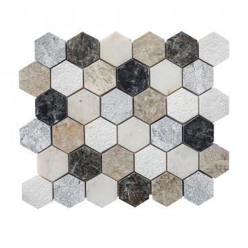 Mozaic marmura Mix Hexagon de la Piatraonline Romania