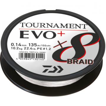 Fir textil Daiwa Tournament X8 BRAID EVO+, alb, 135m de la Pescar Expert
