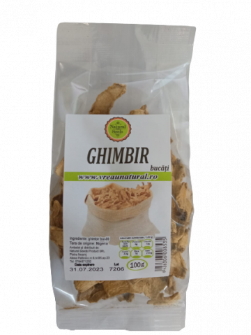 Ghimbir bucati uscate 100gr, Natural Seeds Produt