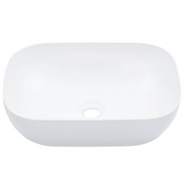 Chiuveta de baie, alb, 45,5 x 32 x 13 cm, ceramica de la VidaXL