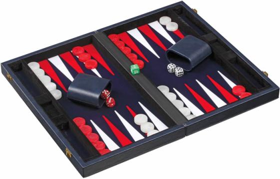 Set joc table Backgammon in stil Casino - Compact- 38x47 cm de la Chess Events Srl