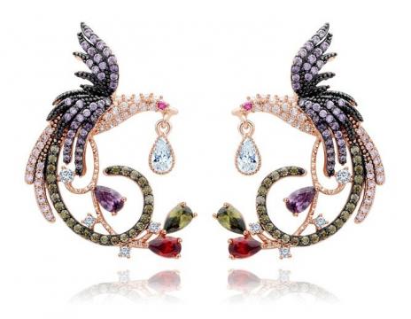 Cercei cu cristale multicolore Crystal Dragon de la Luxury Concepts Srl