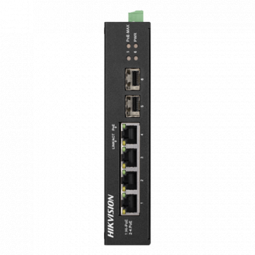 Switch 4 porturi Gigabit PoE, 2 porturi uplink SFP