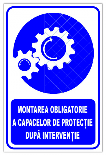 Indicator montarea obligatorie a capacelor de protectie