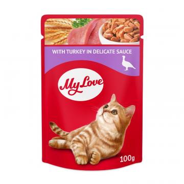 Hrana plic pisica curcan in sos 100g - MyLove de la Club4Paws Srl