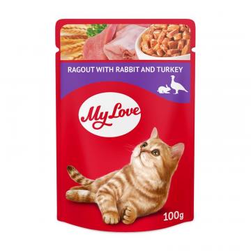 Hrana plic pisica cu iepure&curcan 100g - MyLove